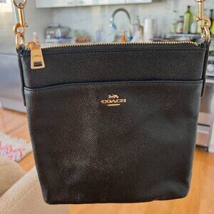 Coach Black Grained Cross Swingpack Bag